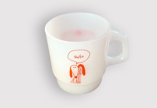 "Hi!' Dog Milk Glass Mug